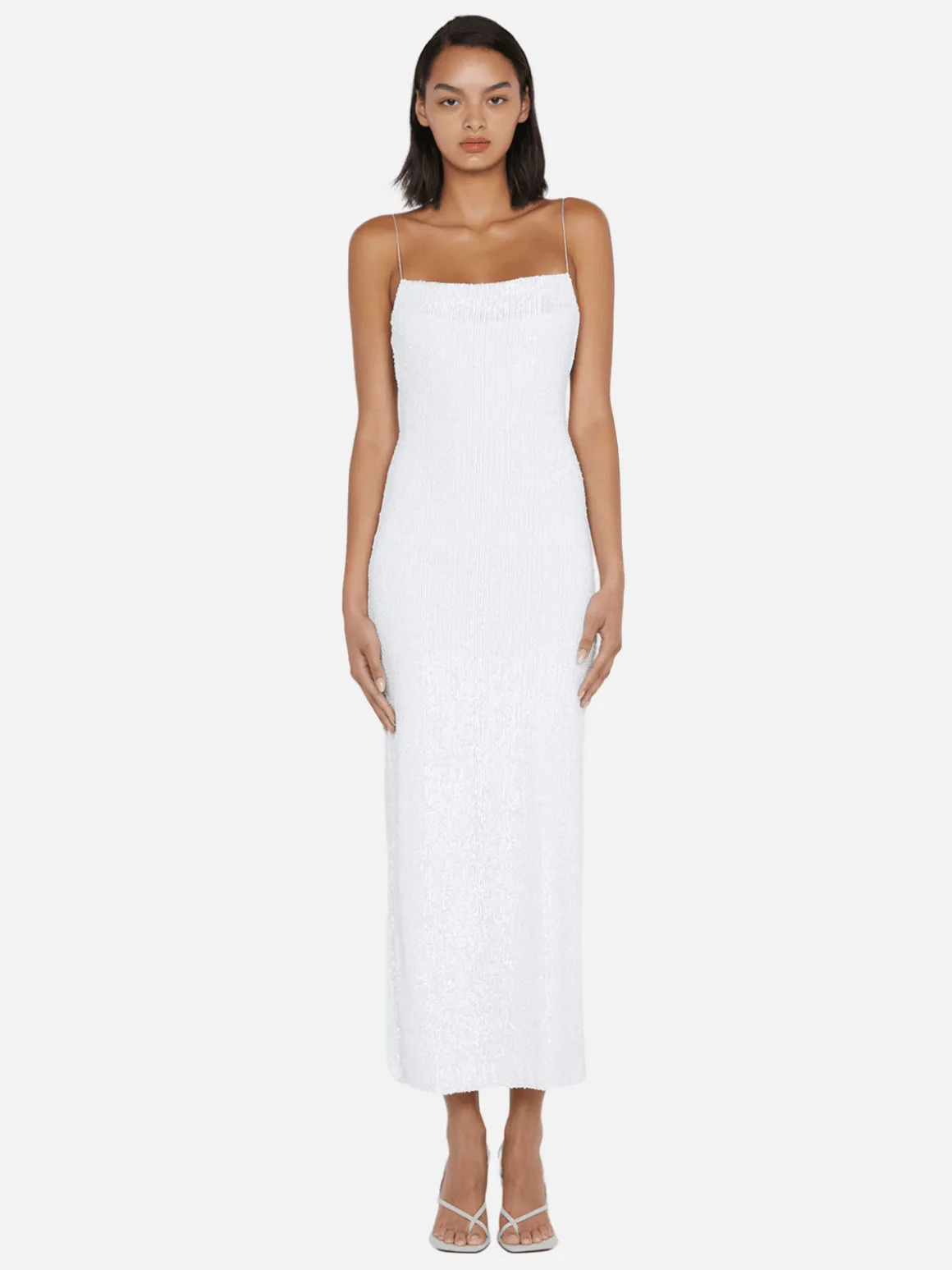 Aaliyah Sequin Maxi Dress - White