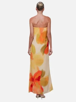 Abbie Strapless Maxi Dress - Marigold