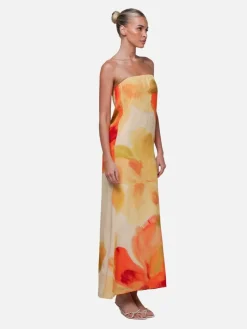 Abbie Strapless Maxi Dress - Marigold