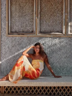 Abbie Strapless Maxi Dress - Marigold