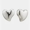Allure Maxi Heart Studs - Silver