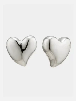 Allure Maxi Heart Studs - Silver