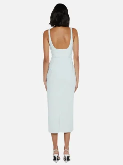 Aveline Tuck Midi Dress - Ocean Mist