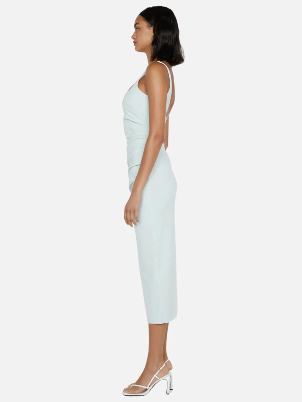 Aveline Tuck Midi Dress - Ocean Mist