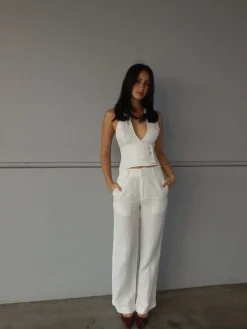 Baxter Linen Pant - Ivory