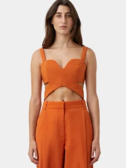 Bela Bodice Top - Tangerine