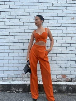 Bela Bodice Top - Tangerine