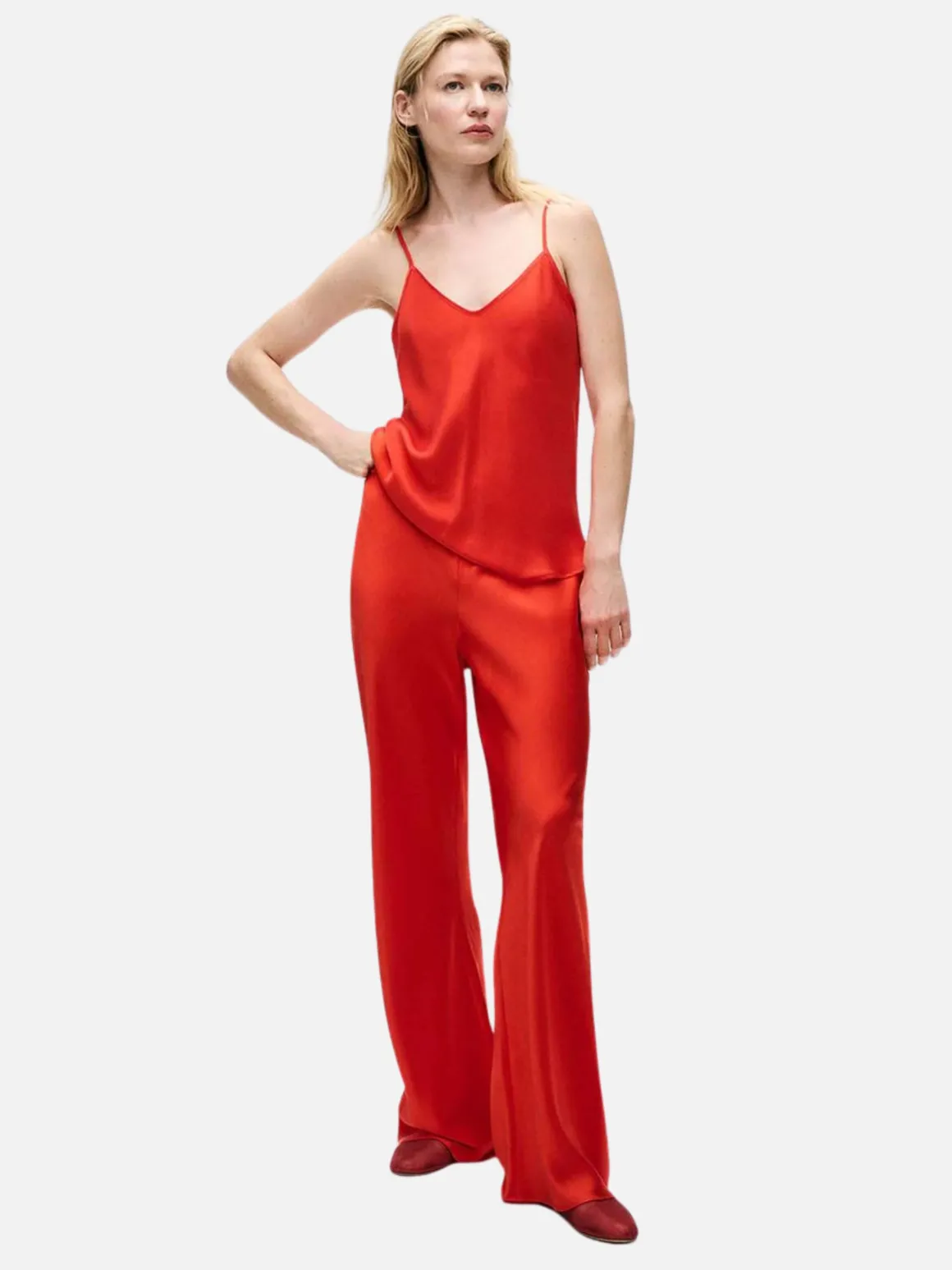 Bias Cut Pants - Geranium