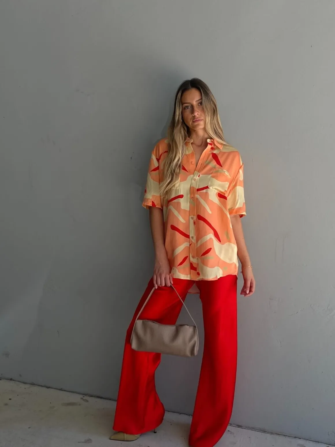 Bias Cut Pants - Geranium