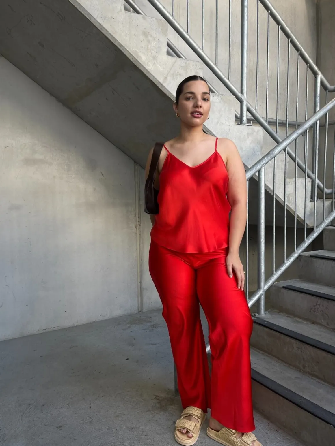 Bias Cut Pants - Geranium