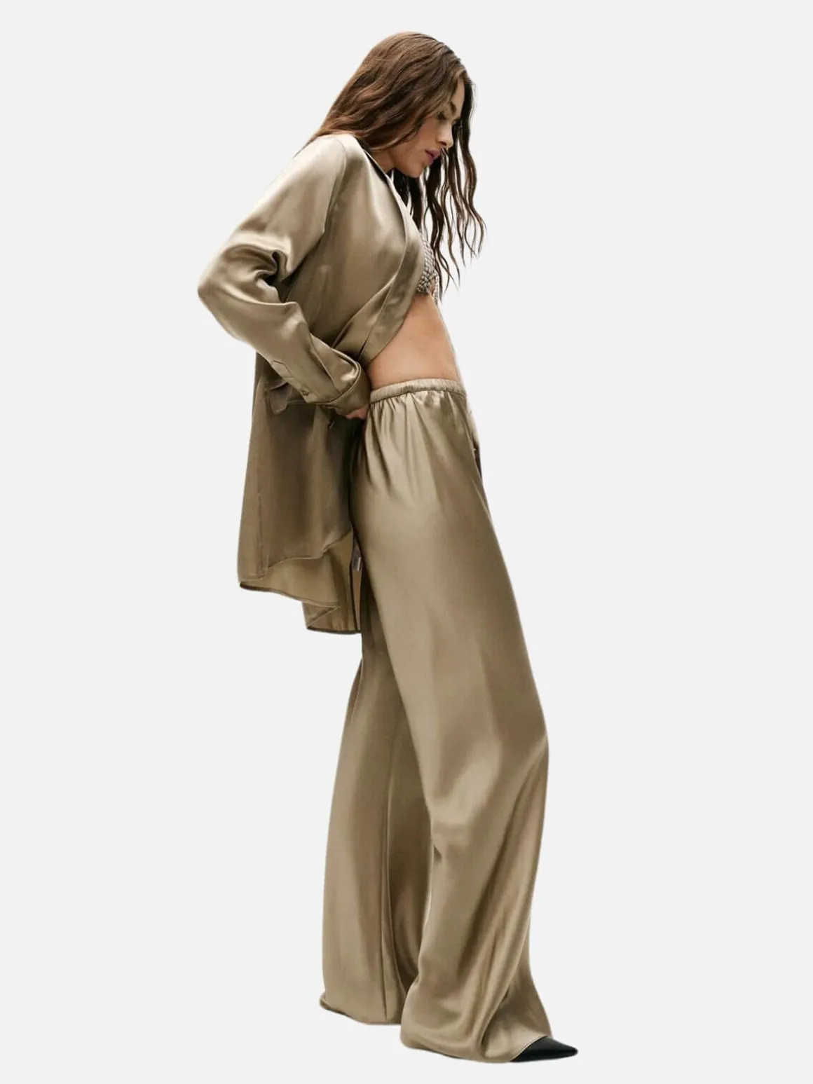 Bias Cut Pants - Graphite