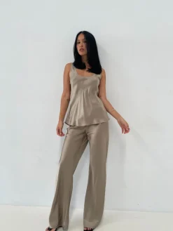 Bias Cut Pants - Graphite