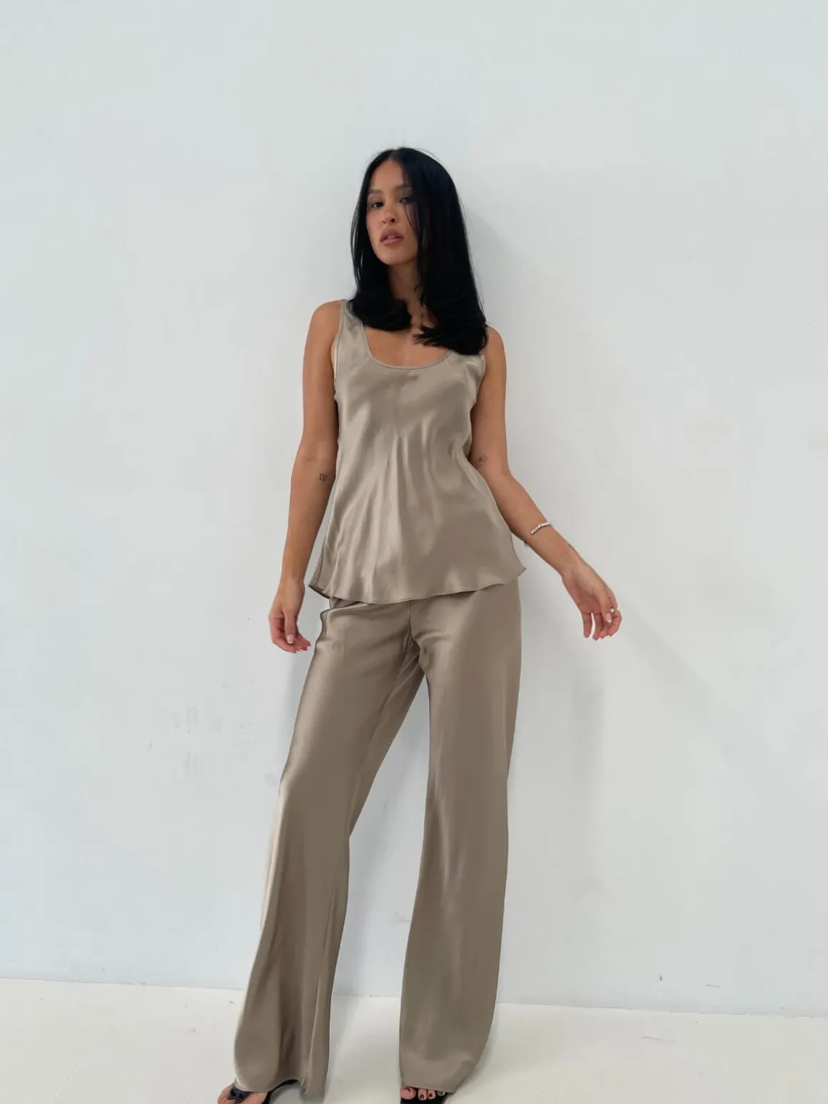 Bias Cut Pants - Graphite