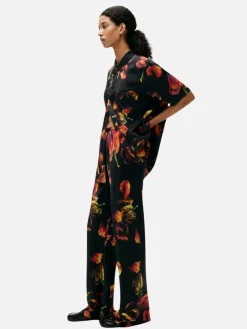 Bias Cut Pants - Tulipa Black