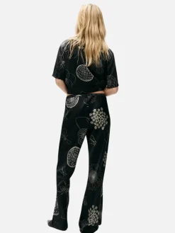 Bias Cut Pants Fibonacci - Black