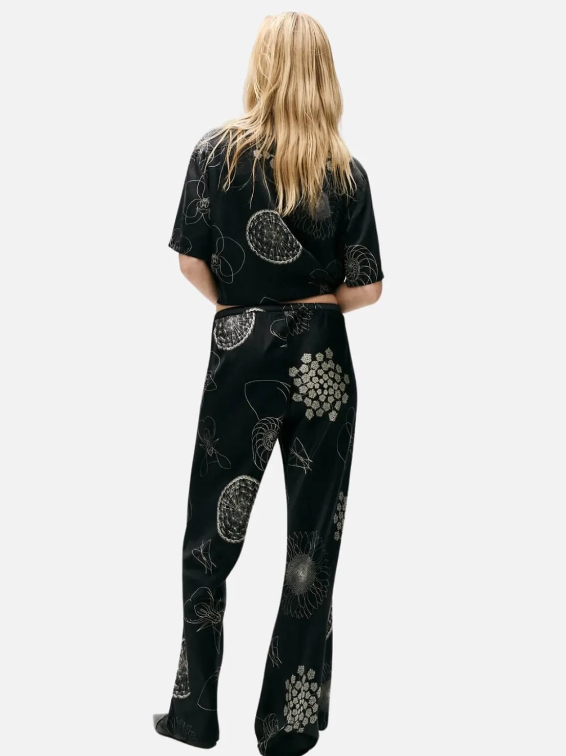 Bias Cut Pants Fibonacci - Black