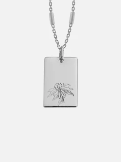 Birth Flower Necklace - December - Silver