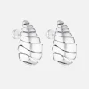 Blob Earrings - Spiral Silver