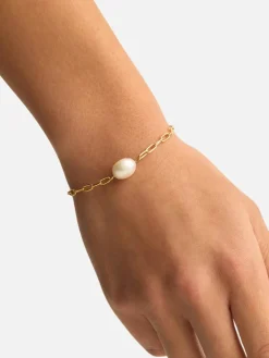 Breathe Pearl Bracelet - 18k Gold