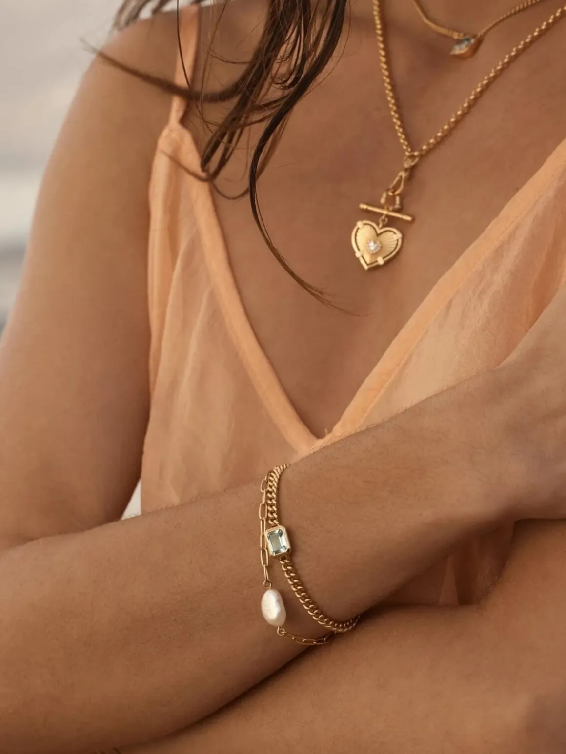 Breathe Pearl Bracelet - 18k Gold