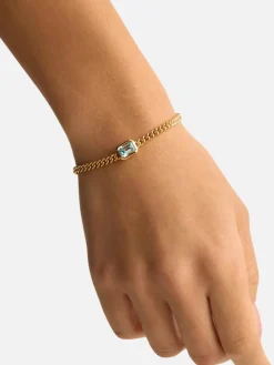 Calm Your Soul Topaz Curb Bracelet - 18k Gold