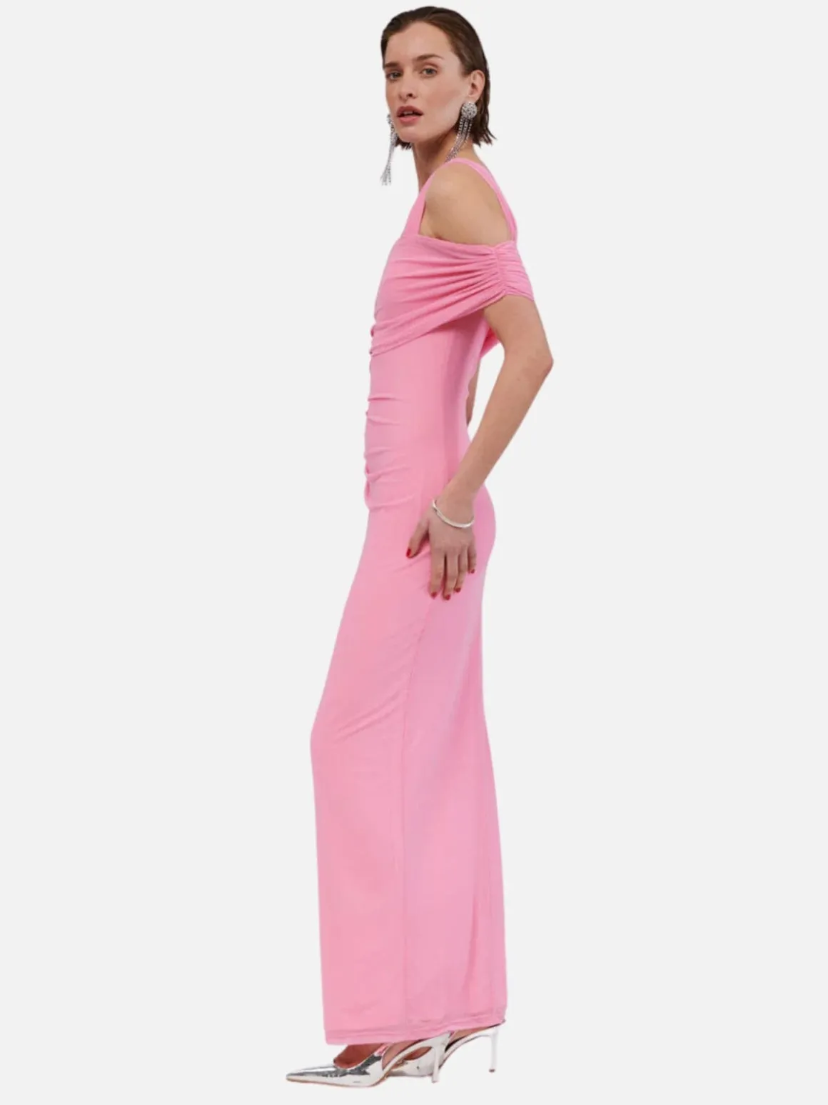 Christy Off Shoulder Maxi - Pink