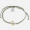Citrine Crystal Bracelet - Olive Green/Silver