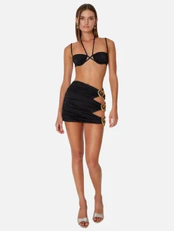 Coupe Heart Cut Out Mini Skirt - Black