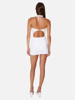 Coupe Heart Cut Out Mini Skirt - Pearl
