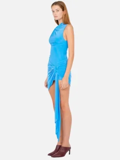 Delany Drape Mini Dress - Azure