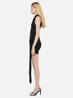 Delany Drape Mini Dress - Black