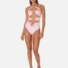Diamond Heart Cut Out Swimsuit - Ballet Pink
