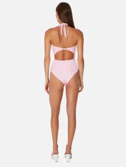 Diamond Heart Cut Out Swimsuit - Ballet Pink