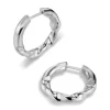Drill Bit Hoop Earrings Small: Sterling Silver