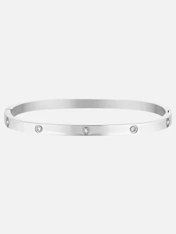 Dylan Bangle Silver - Celestial Clear