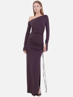 Elissa Long Sleeve Dress - Aubergine