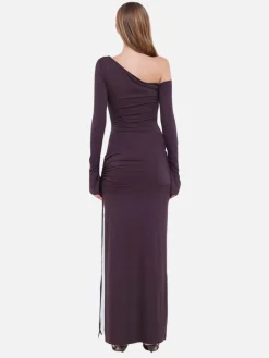 Elissa Long Sleeve Dress - Aubergine