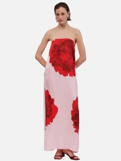 Emilia Bustier Maxi Dress - Pink Floral