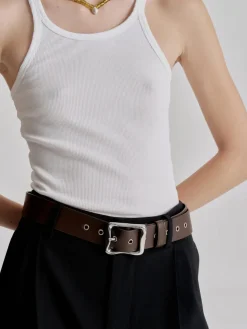 Everyday Buckle Belt - Chocolate/Silver