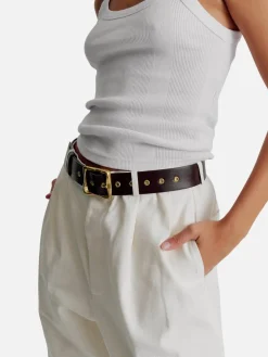 Everyday Buckle Belt - Chocolate/Gold