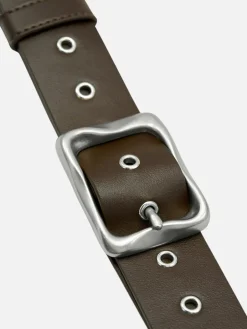 Everyday Buckle Belt - Chocolate/Silver