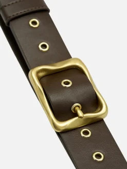 Everyday Buckle Belt - Chocolate/Gold