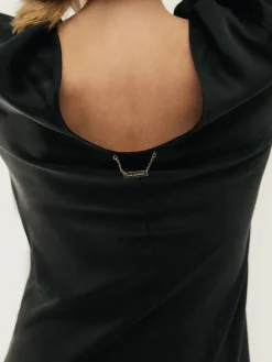 Full Sleeve Bias Dress - Black