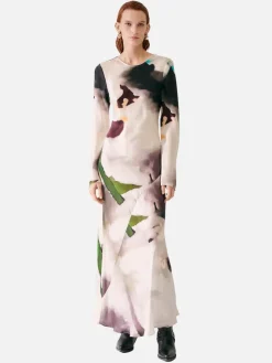 Full Sleeve Bias Dress - Phosphate