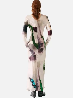 Full Sleeve Bias Dress - Phosphate