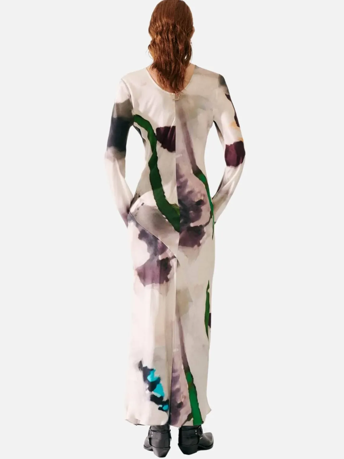 Full Sleeve Bias Dress - Phosphate