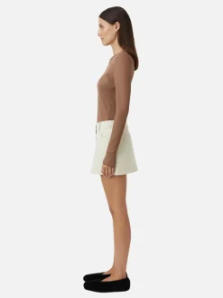 Hadley Coated Cotton Skirt - Lichen White