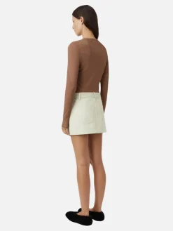 Hadley Coated Cotton Skirt - Lichen White