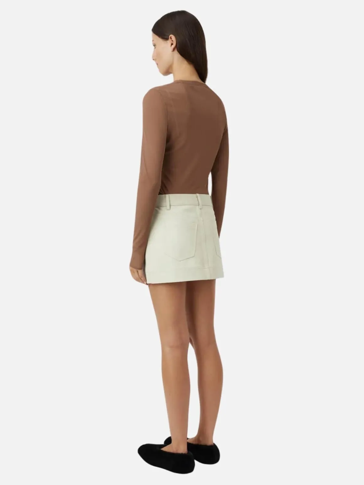 Hadley Coated Cotton Skirt - Lichen White