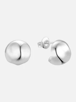 Hammered Ball Huggies: Sterling Silver